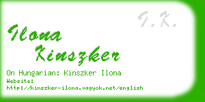 ilona kinszker business card